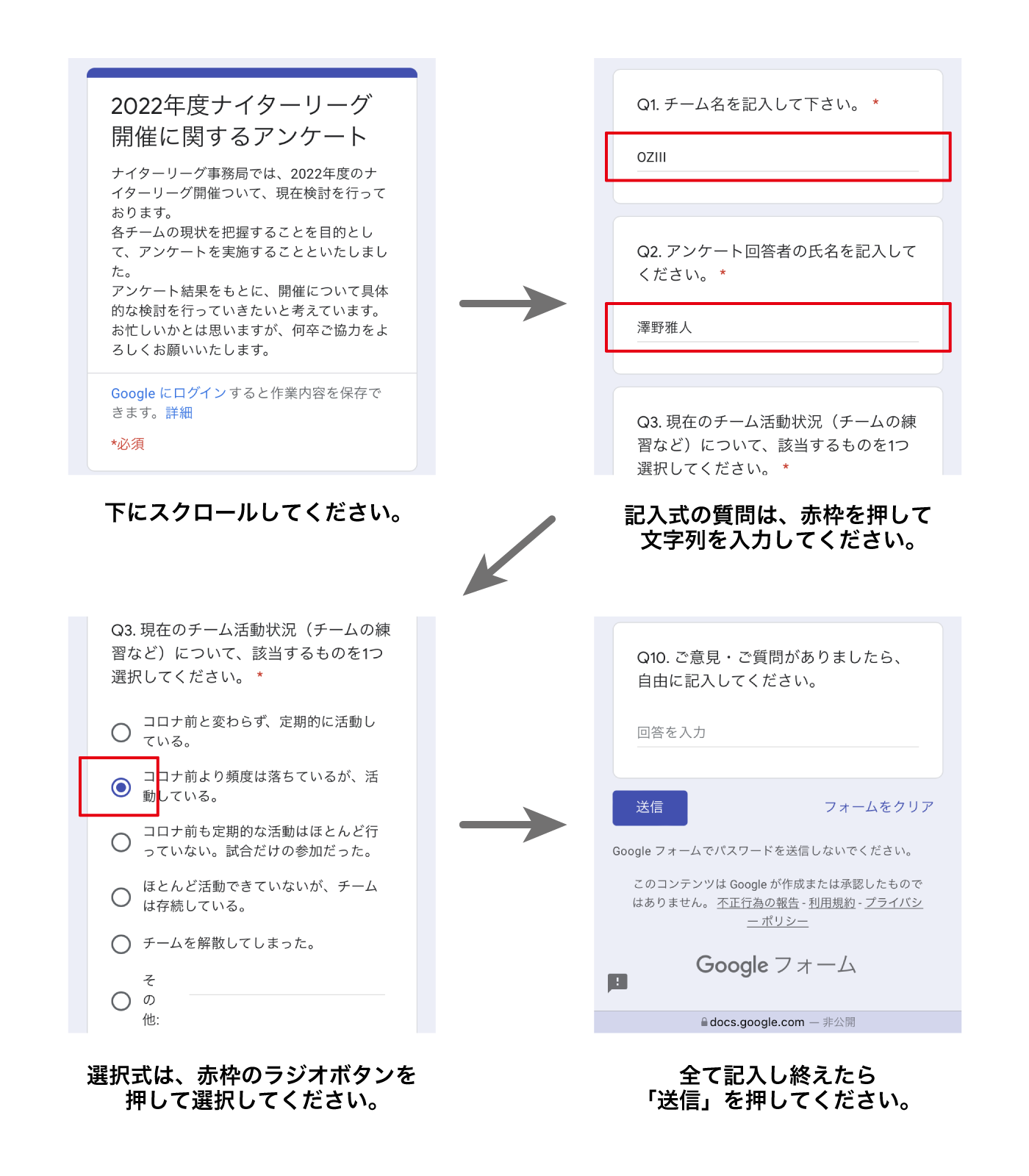 回答の手順